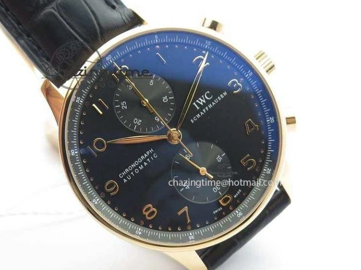 MIROTIME 0408 Portuguese Chrono RG IW371415 ZF 1:1 Best Edition Black Dial On Black Leather Strap A79350 (Slim Movement) FashionForward 7264